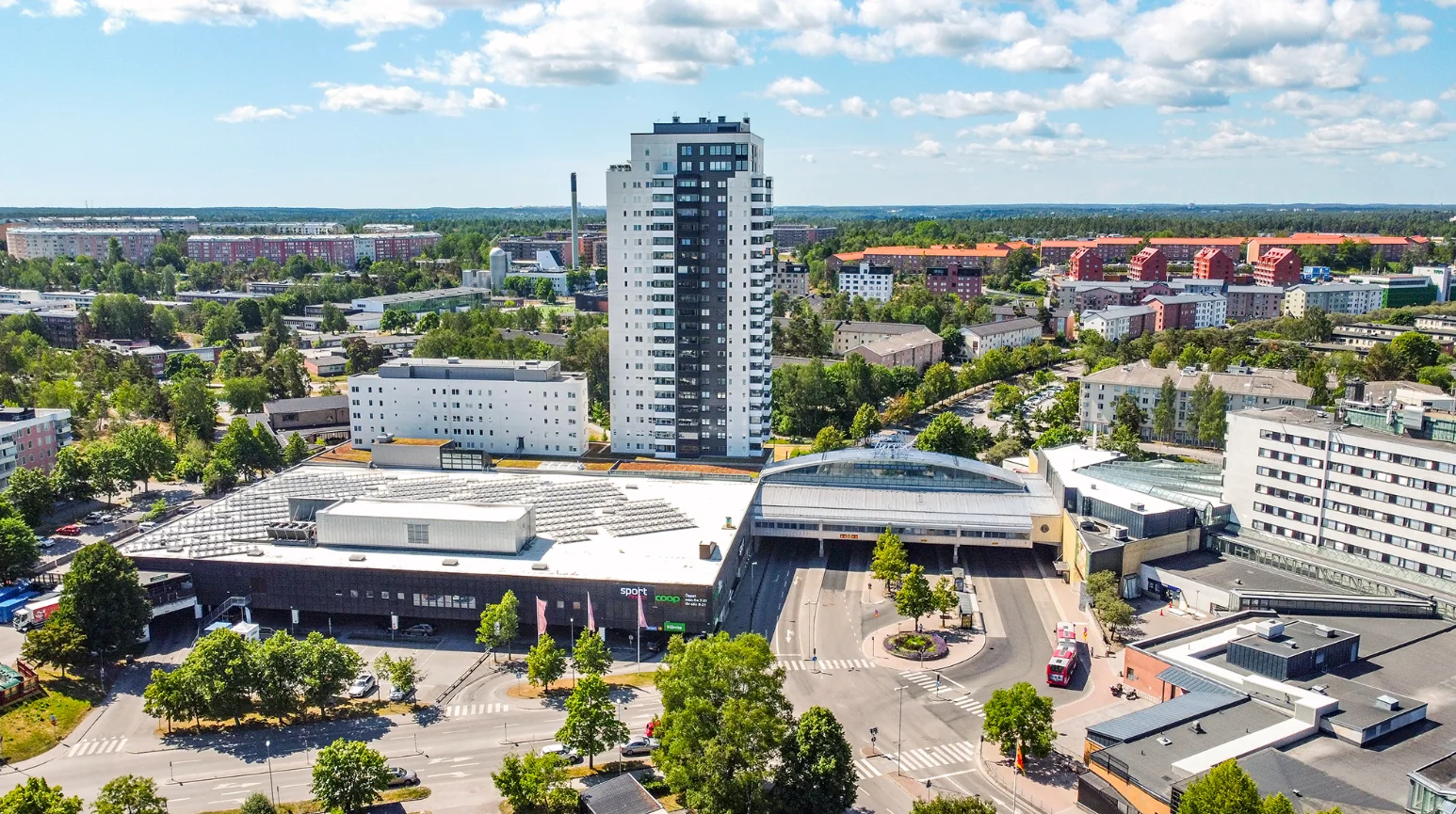Tyresö centrum från ovan