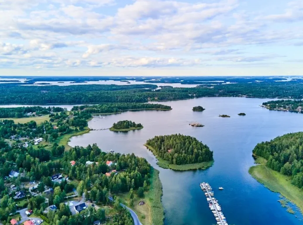 Skärgården vid Värmdö från ovan