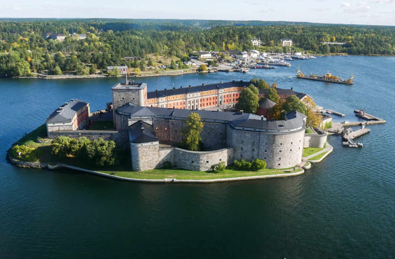 Vaxholms kastell från ovan