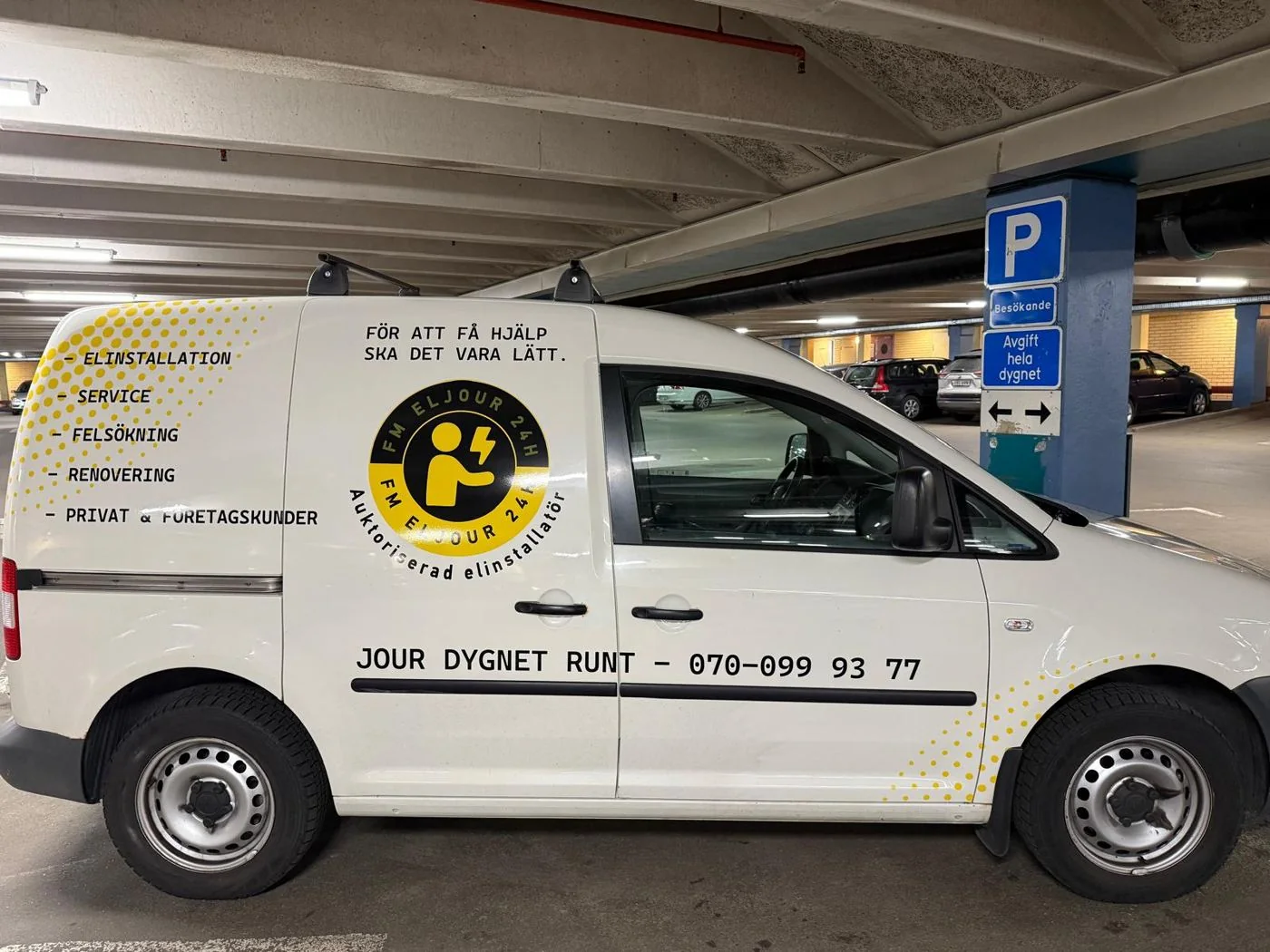 FM Eljours servicebil i garage